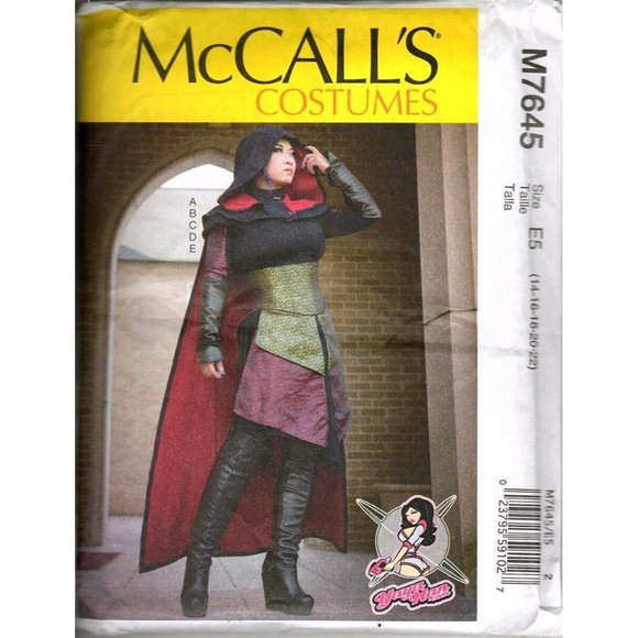 McCalls M7645 Misses Costume 14 to 22 Assassin Cosplay Uncut Sewing Pattern - Picture 1 of 2